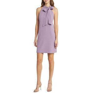 $139 Vince Camuto Women's Signature Stretch Crepe Bow-Neck Open-Back Shift Dress